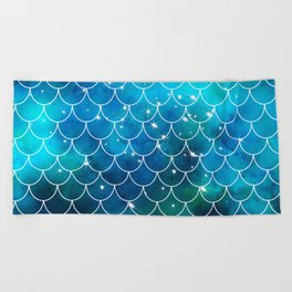 Mermaid Galaxy Scallop Pattern Beach Towel
