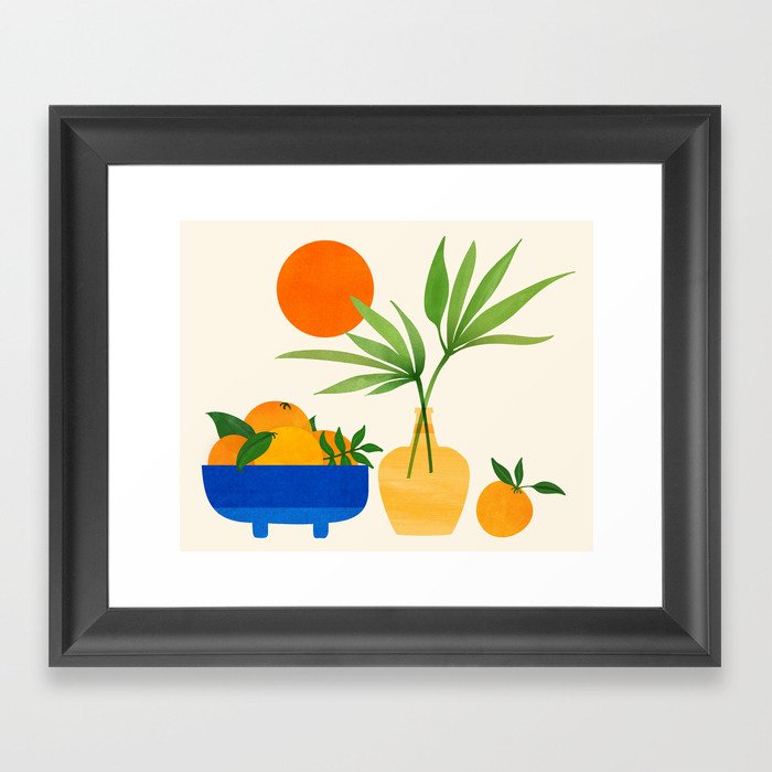 Sunny Fruit Bowl / Tropical Fruit Series Framed Art Print