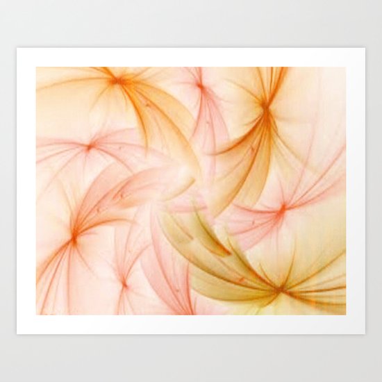 Orange and Peach Fluff Abstract Art Print