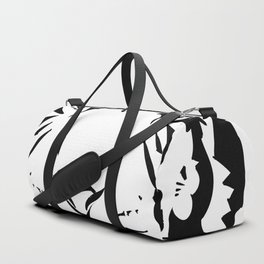 Black and white tiger head close up Duffle Bag