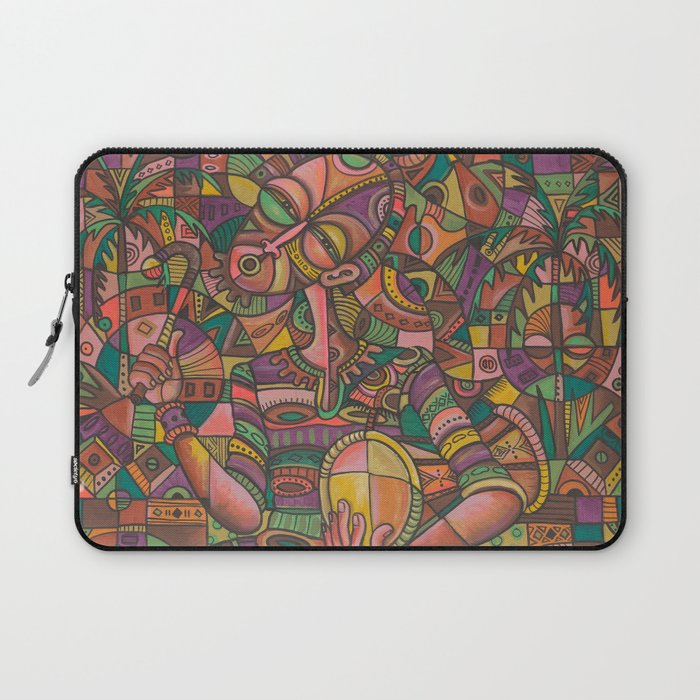 The Drummer 4 African music painting Laptop Sleeve