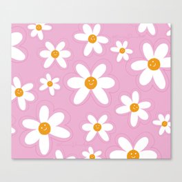 Happy Daisy in Pink Canvas Print