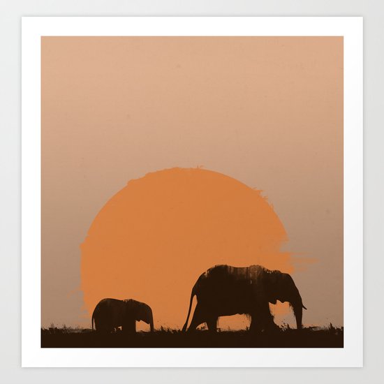 following his footsteps Art Print