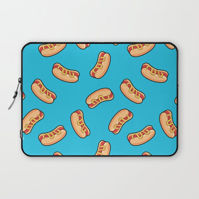 Hotdogs Retro Repeating Pattern  Laptop Sleeve