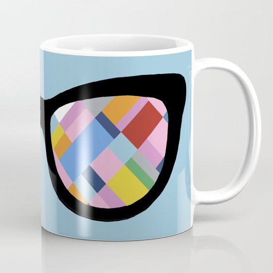 Map 45 Glasses on Sky Blue Coffee Mug
