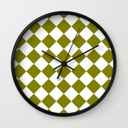 HARLEQUIN (OLIVE & WHITE) Wall Clock