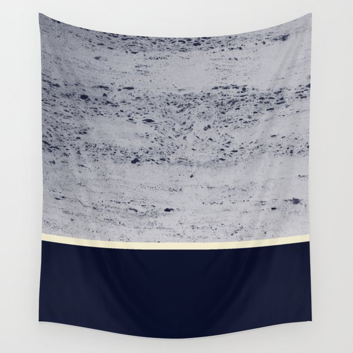 Navy Blue Pale Yellow On Navy Blue Concrete 1 Decor Art