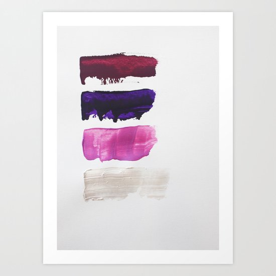 Four Coloured Marks I Art Print