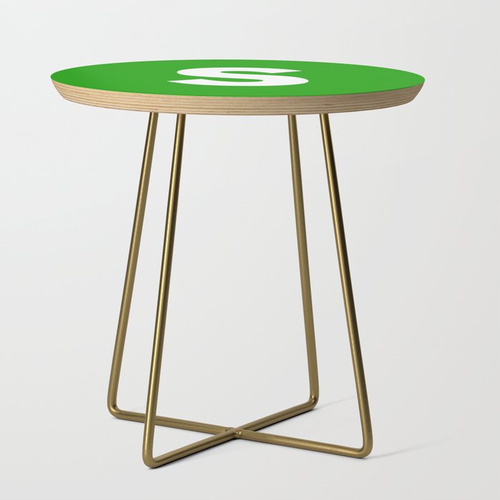 letter S (White & Green) Side Table