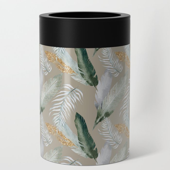 Tropical Palm Leaves Pattern Can Cooler