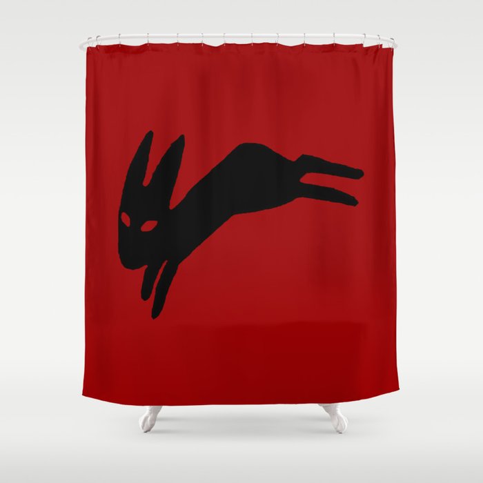 Black Rabbit Shower Curtain