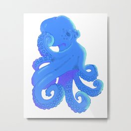 blue octopus Metal Print