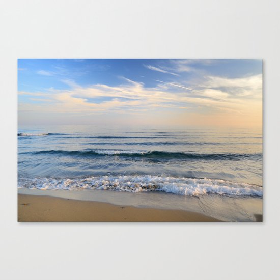 "Serenity sea". Waves. At sunset Canvas Print