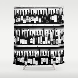 Wine Bottles in Black And White #decor #society6 #buyart Shower Curtain