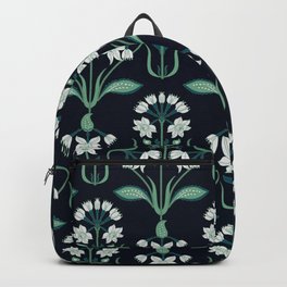 seamless abstract art nouveau floral pattern Backpack