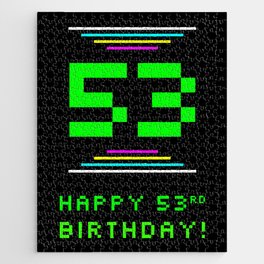 [ Thumbnail: 53rd Birthday - Nerdy Geeky Pixelated 8-Bit Computing Graphics Inspired Look Jigsaw Puzzle ]