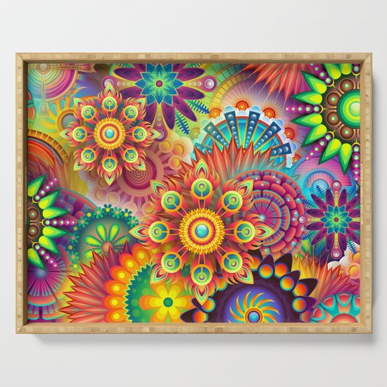 Colorful Abstract Serving Tray by igordron | Society6