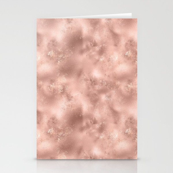 Glam Rose Gold Metallic Texture Stationery Cards