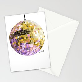 Disco ball yellow- white/transparent background Stationery Card