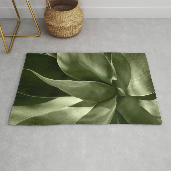 Green Agave Plant Rug