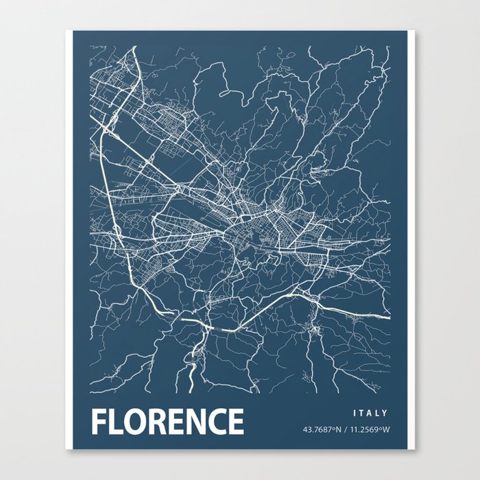 Florence city cartography Canvas Print