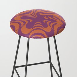 Abstract Groovy Retro Liquid Swirl Purple Orange Pattern Bar Stool