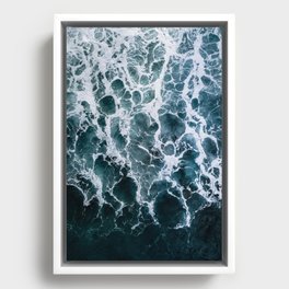 White Splash in a Wave Framed Canvas