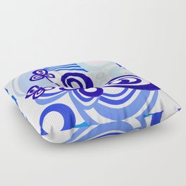 Blue Swirly Abstract Floor Pillow