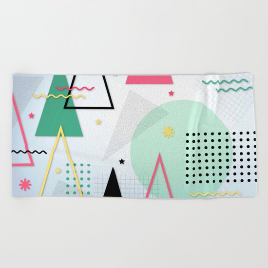 Abstract Christmas Beach Towel