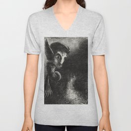Odilon Redon "The Night The Chimera Gazed at All Things with Fear" V Neck T Shirt