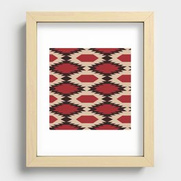 Navajo Red And Ivory Pattern Recessed Framed Print