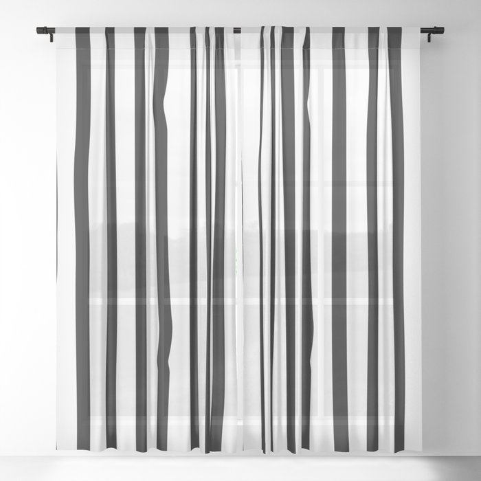 Striped Pattern Sheer Curtain By, Black And White Vertical Striped Curtains