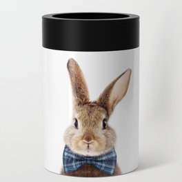 Brown Bunny With Blue Bowtie, Blue Nursery, Baby Animals Art Print by Synplus Can Cooler