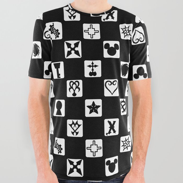 Kingdom Hearts Grid All Over Graphic Tee