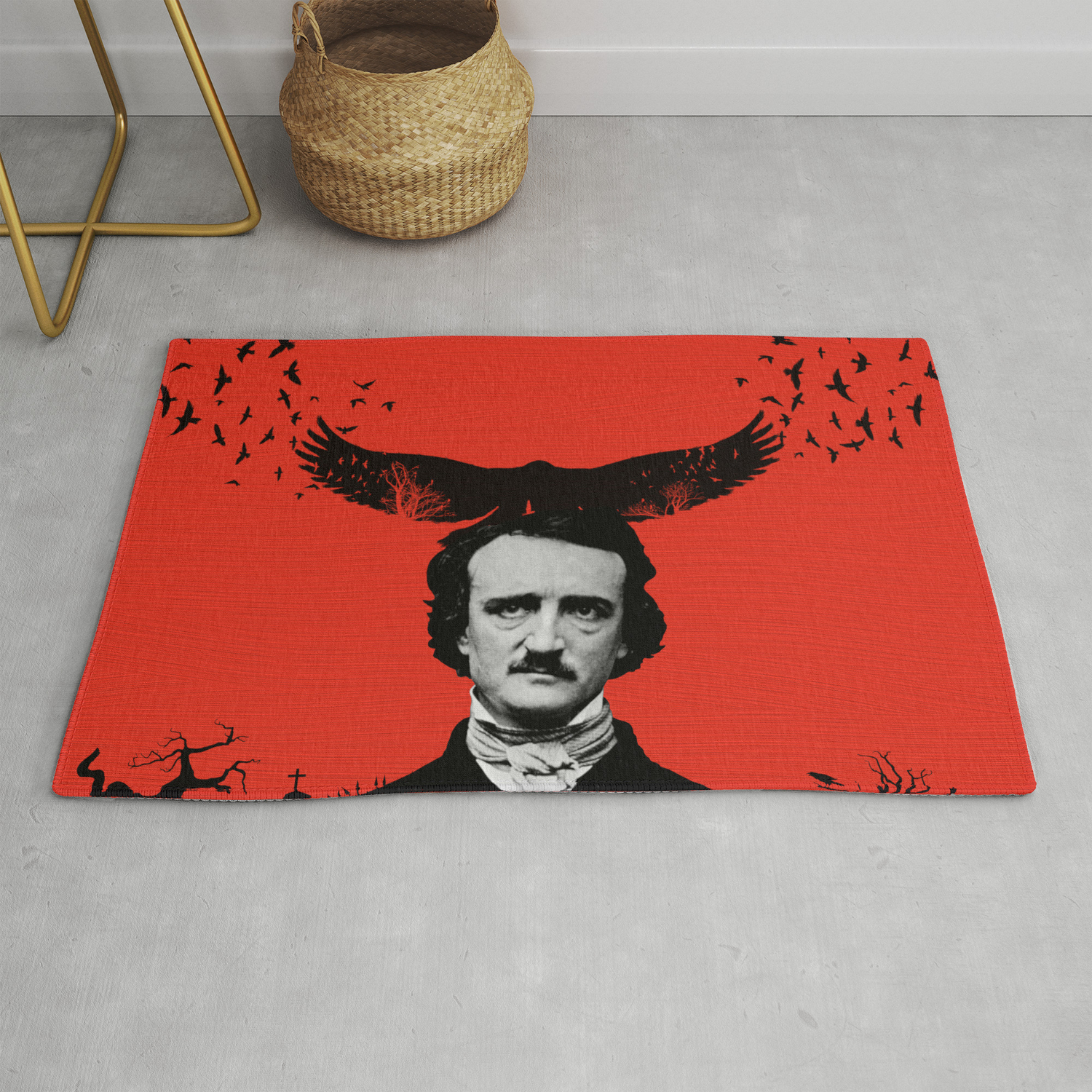 Edgar Allan Poe Raven Digital Painting Rug By Zmudart Society6