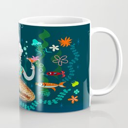 Blonde Leopard Martini Mermaid Coffee Mug