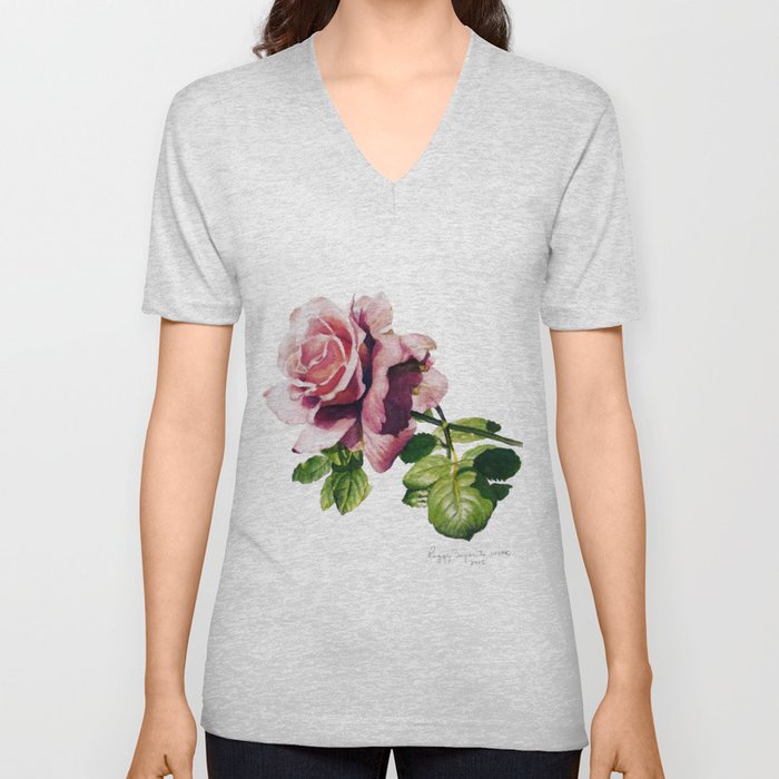 Rose V Neck T Shirt