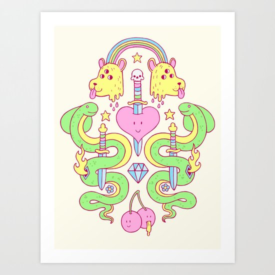 snakes&daggers&dogheads&otherstuff Art Print