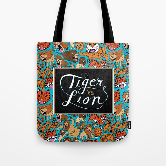 Tiger VS. Lion Tote Bag