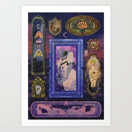 00:00 Point Of View Art Print | Frames, Digital, Night, Black, Purple, Moth, Lofi, Painting, Curated, Nostalgic 