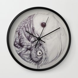 Yin Yang Owl Wall Clock