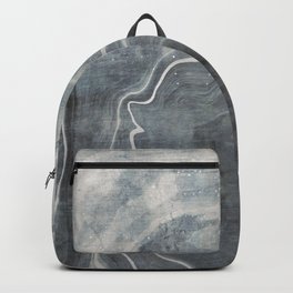 Ghost Geode Black and White Abstract Art Backpack