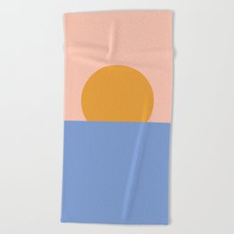 Minimalist Ocean Sunset Beach Towel