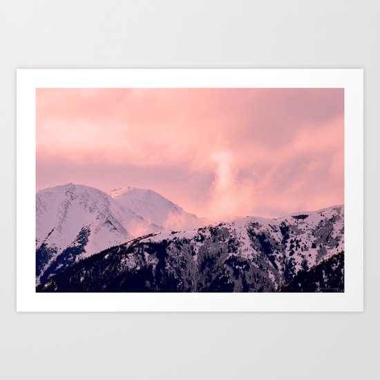 Kenai Mts Bathed in Serenity Rose - II Art Print