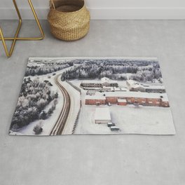Winter view from the sky Rug