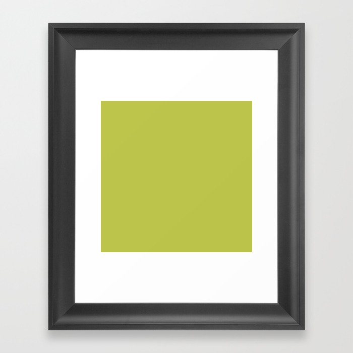 Lemon Grass green solid color modern abstract pattern  Framed Art Print