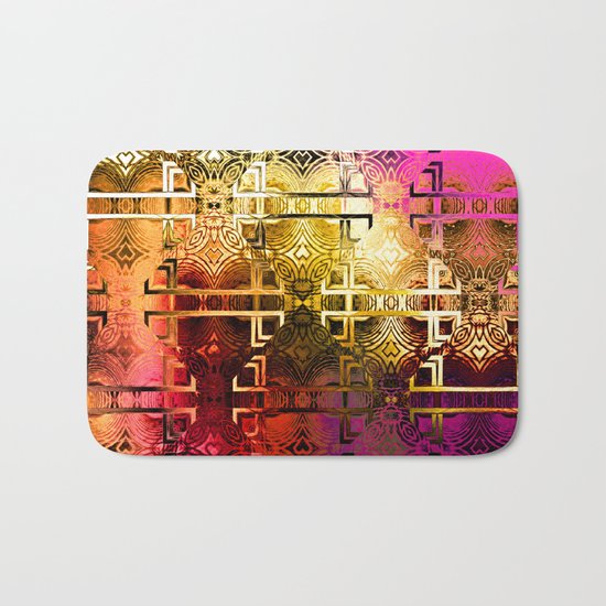 1001 Lights Pattern (gold-magenta-vermillion) Bath Mat