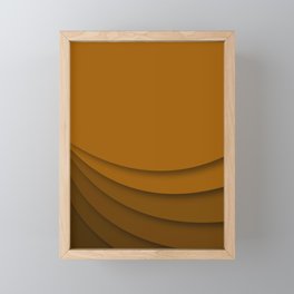 Brown Color Gradient Layer Papercut Design Framed Mini Art Print