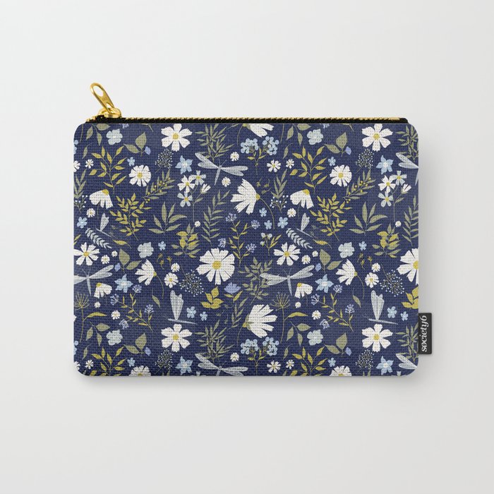 Daisies and Dragonflies Carry-All Pouch