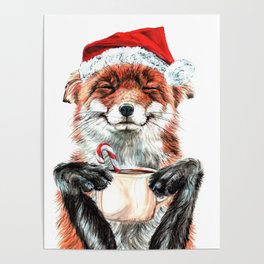 Morning Fox Christmas Poster